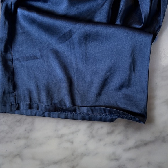 Missguided Petite Satin Wide Leg Trousers Blue - Picture 8 of 8